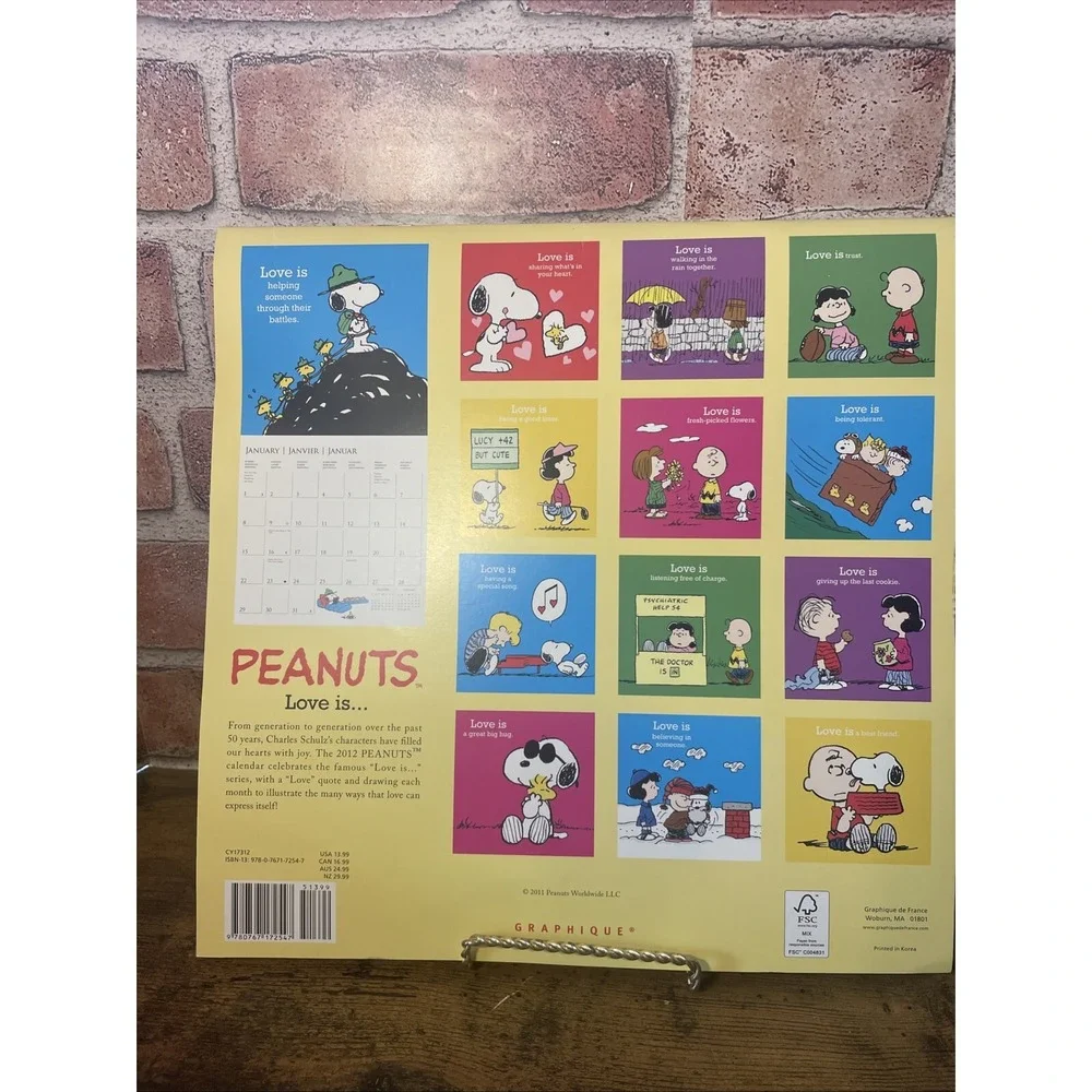 Snoopy Peanuts 16-Month Wall Calendar + 120 Stickers Lot Of 2 Calendars 2011-12